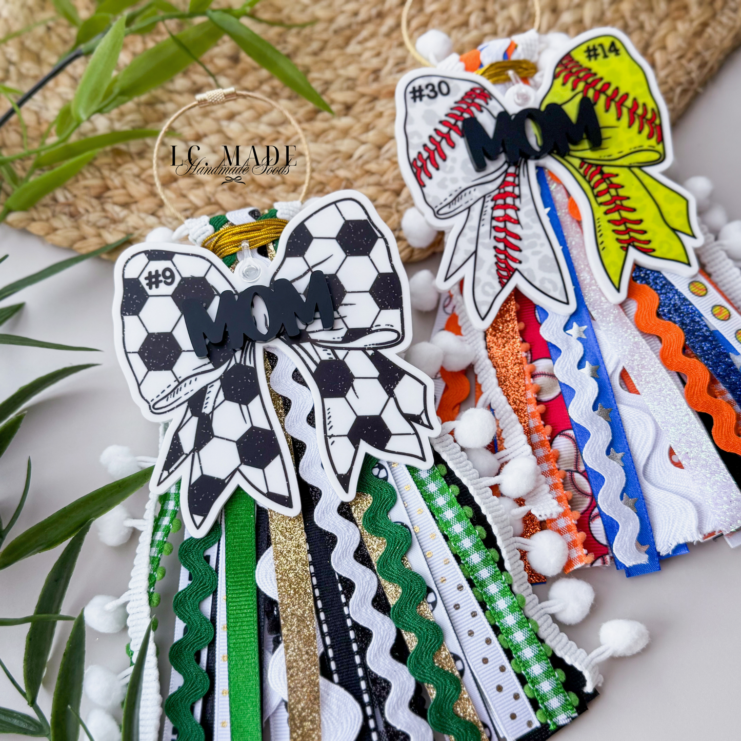 Sports Bag Ribbon Tassel | Baseball | Softball | Soccer | Football | Volleyball | Sports Bag Tag