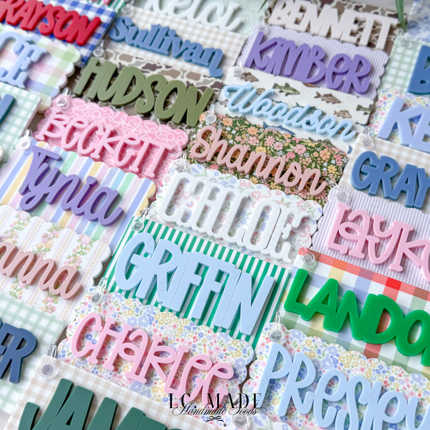 Personalized Pattern Bag Tag | Custom Keychain | Acrylic Name Tag | Diaper Bag Tag