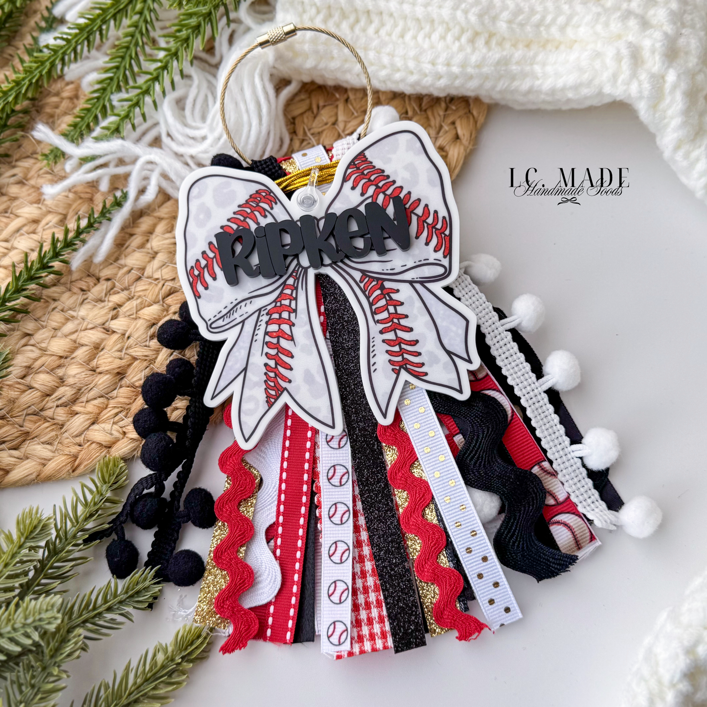 Sports Bag Ribbon Tassel | Baseball | Softball | Soccer | Football | Volleyball | Sports Bag Tag