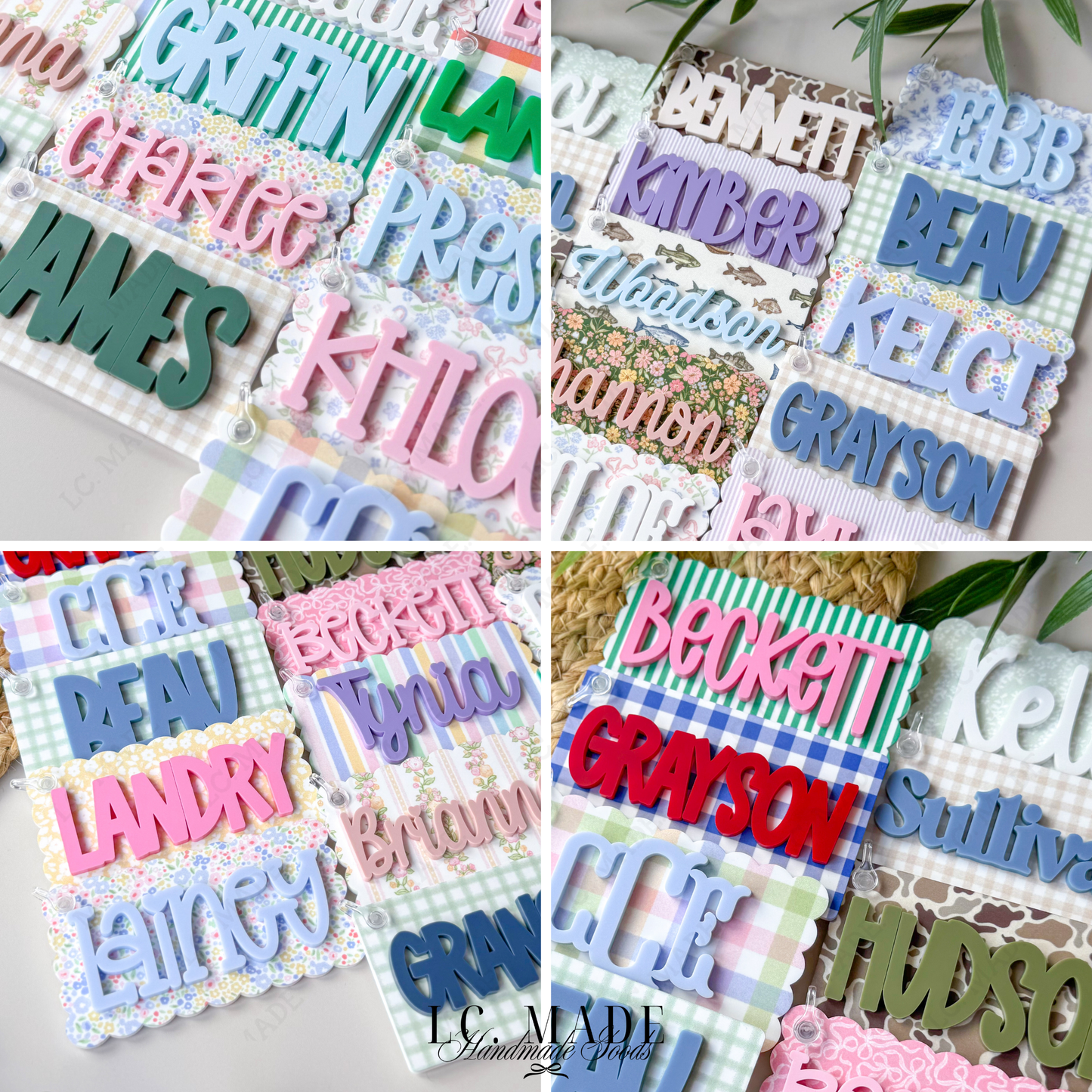 Personalized Pattern Bag Tag | Custom Keychain | Acrylic Name Tag | Diaper Bag Tag