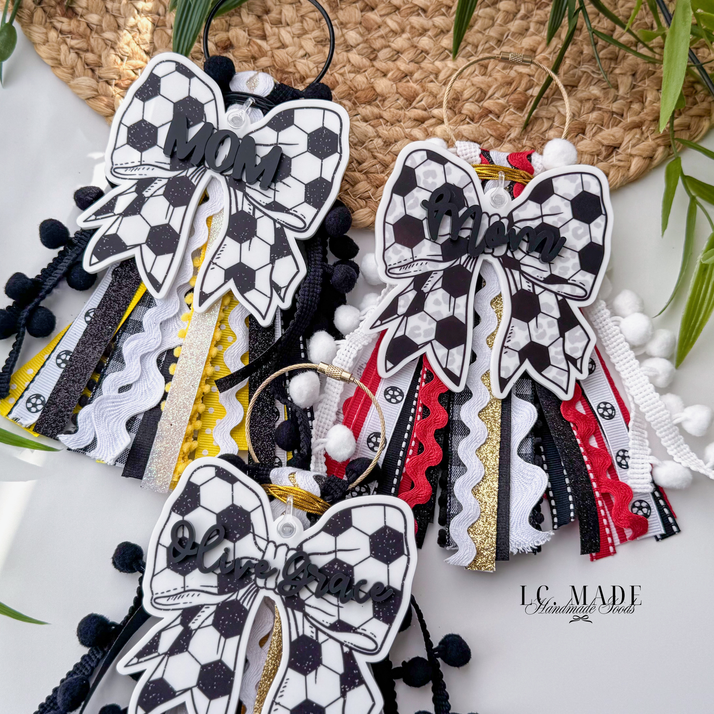 Sports Bag Ribbon Tassel | Baseball | Softball | Soccer | Football | Volleyball | Sports Bag Tag
