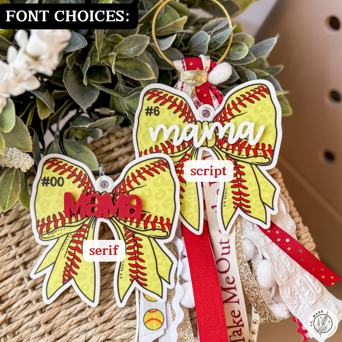 Personalized Football Bogg Bag Tag, Football Mom Ribbon Tassel and Charm, Football Mama Bag Tag, Football Keychain, Football Mama
