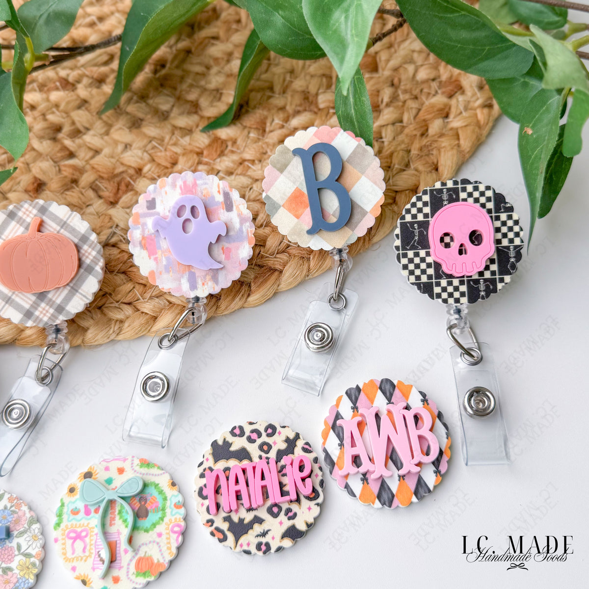 Fall Halloween Badge Reel, Pumpkin ID Badge Holder, Fall Skull Ghost Badge Reels, Spooky Nurse Badge Reel, Xray Reel, Halloween Teacher Gift