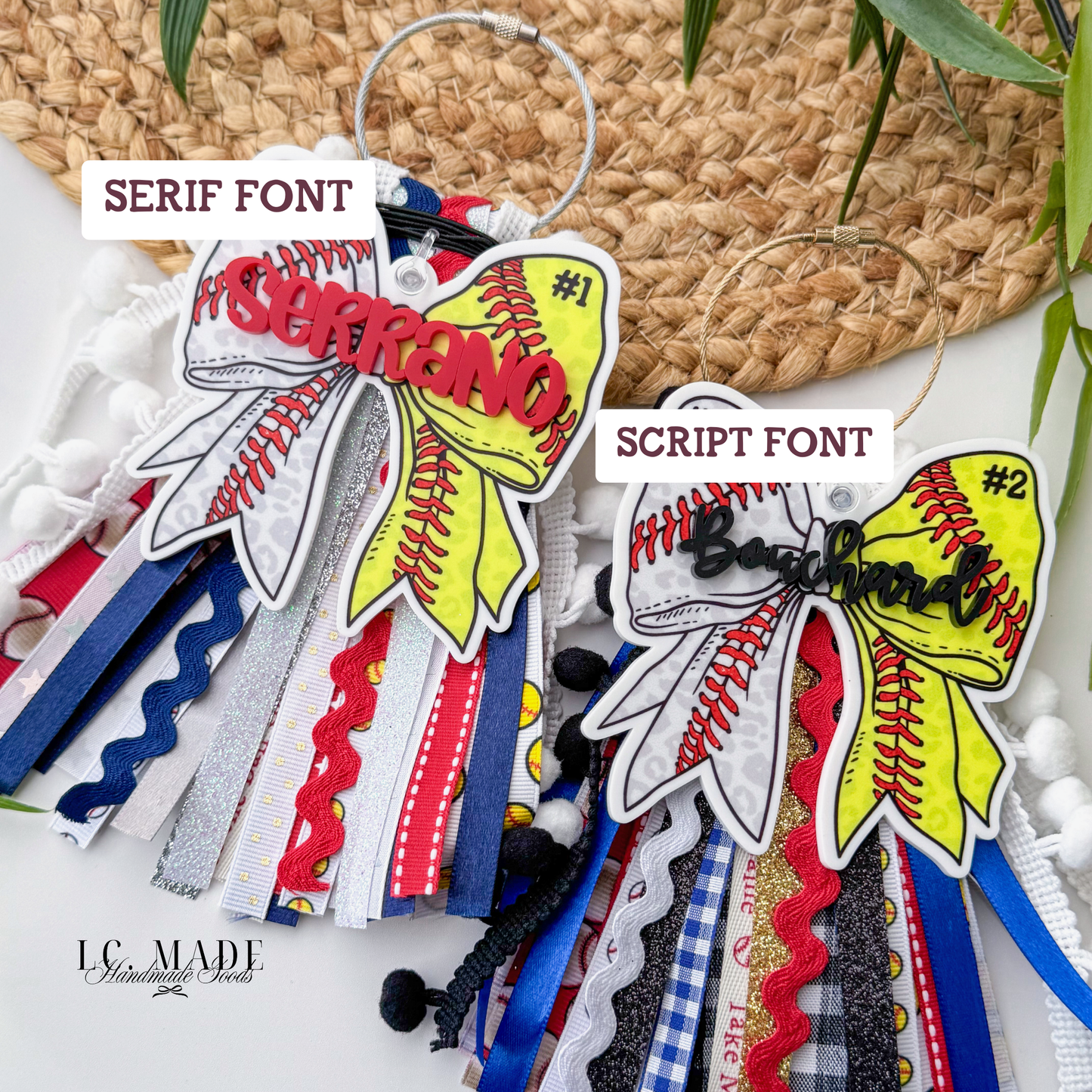 Sports Bag Ribbon Tassel | Baseball | Softball | Soccer | Football | Volleyball | Sports Bag Tag