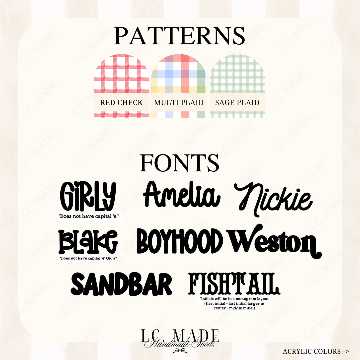 Personalized Pattern Bag Tag | Custom Keychain | Acrylic Name Tag | Diaper Bag Tag