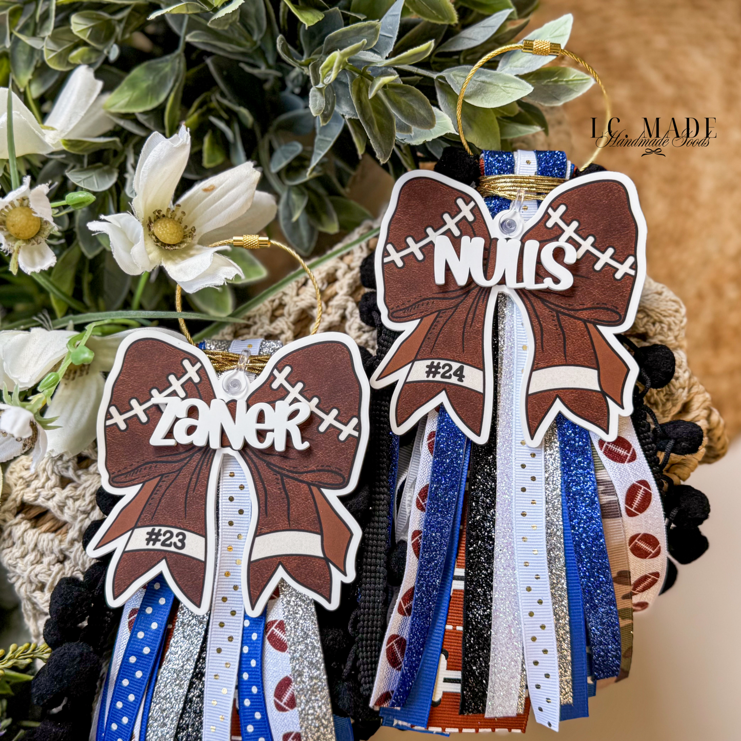 Sports Bag Ribbon Tassel | Baseball | Softball | Soccer | Football | Volleyball | Sports Bag Tag