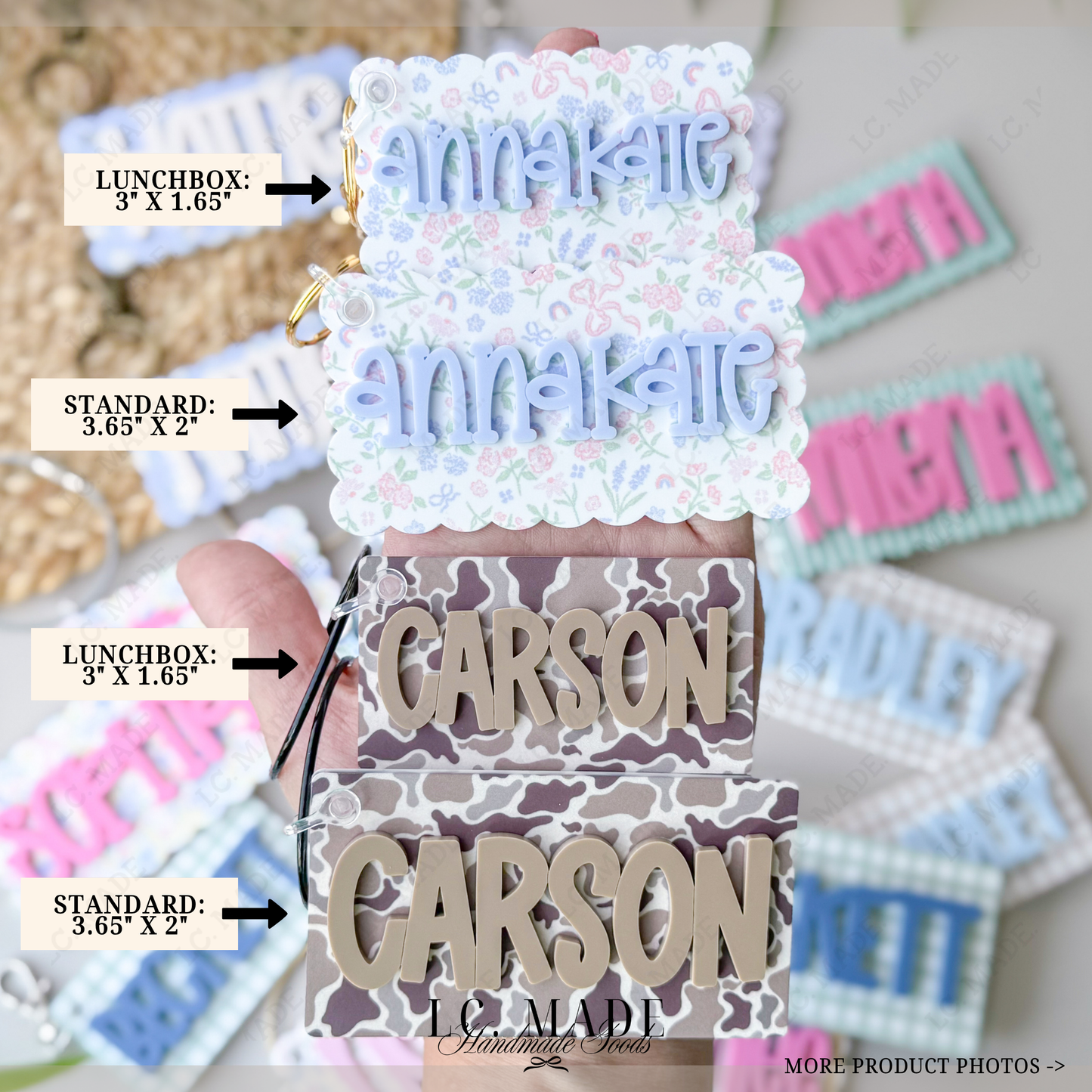 Personalized Pattern Bag Tag | Custom Keychain | Acrylic Name Tag | Diaper Bag Tag