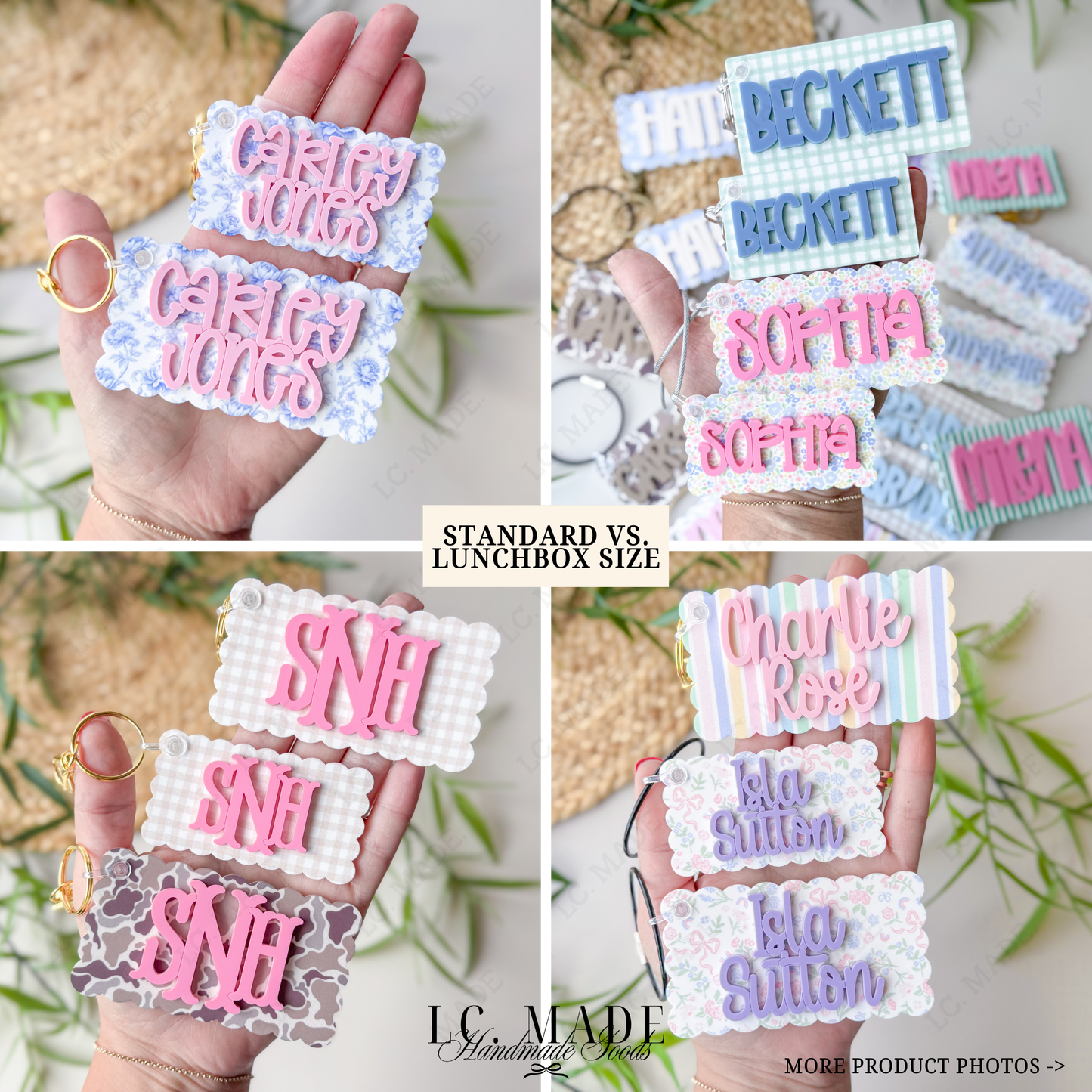 Personalized Pattern Bag Tag | Custom Keychain | Acrylic Name Tag | Diaper Bag Tag