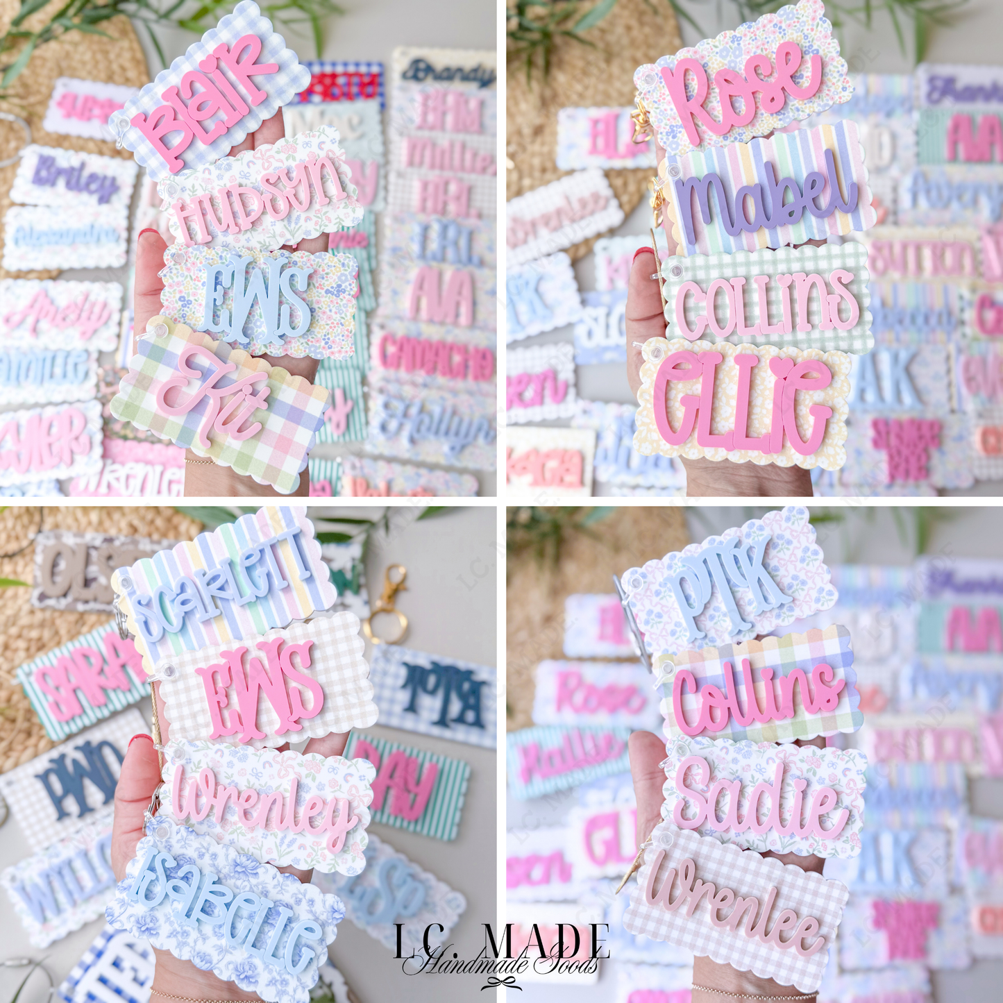 Personalized Pattern Bag Tag | Custom Keychain | Acrylic Name Tag | Diaper Bag Tag