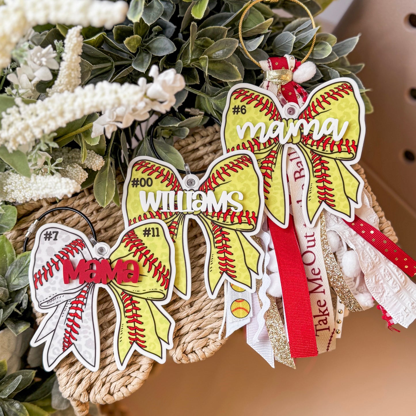 Sports Bag Ribbon Tassel | Baseball | Softball | Soccer | Football | Volleyball | Sports Bag Tag
