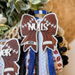 Personalized Football Bogg Bag Tag, Football Mom Ribbon Tassel and Charm, Football Mama Bag Tag, Football Keychain, Football Mama