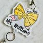 Teacher Lanyard, Personalized, Pencil Bow Lanyard, Acrylic Lanyard, Personalized Teacher Lanyard, Badge Holder, Pencil Lanyard, Teacher Gift