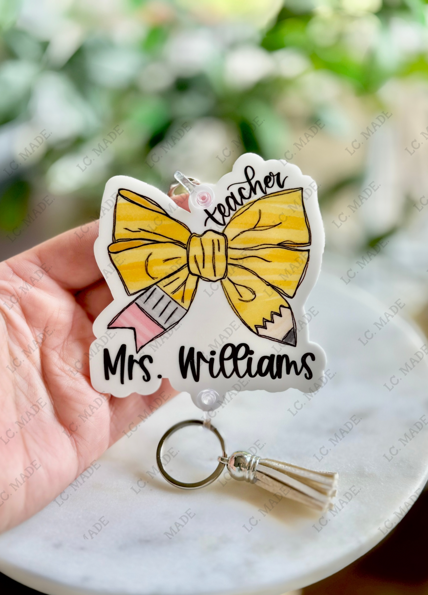 Teacher Lanyard, Personalized, Pencil Bow Lanyard, Acrylic Lanyard, Personalized Teacher Lanyard, Badge Holder, Pencil Lanyard, Teacher Gift